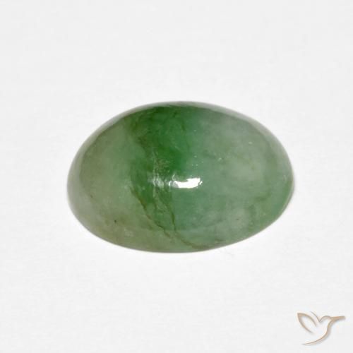 Jadeíta verde natural 5,15ct, corte oval, opaco