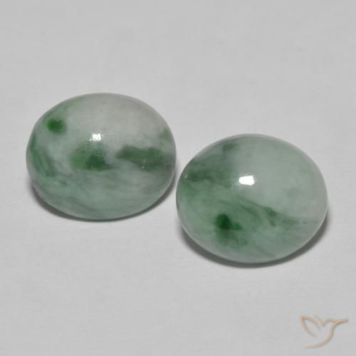 Pedras preciosas de Jadeíta Medium Light Green natural de 9.78 ct, oval, Opaco