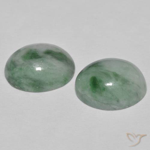 Pedras preciosas de Jadeíta Medium Light Green natural de 9.78 ct, oval, Opaco