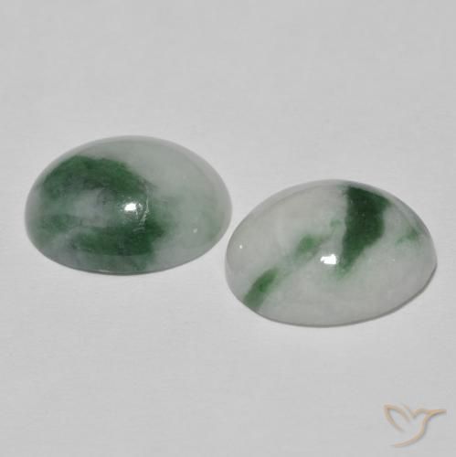 Pedras preciosas de Jadeíta Verde acinzentado natural de 8.67 ct, oval, Opaco