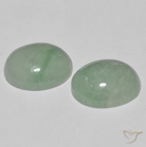 Pedras preciosas de Jadeíta Medium Light Green natural de 10.08 ct, oval, Opaco