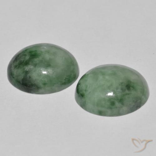 Pedras preciosas de Jadeíta Verde Floresta Pálido natural de 9.15 ct, oval, Opaco