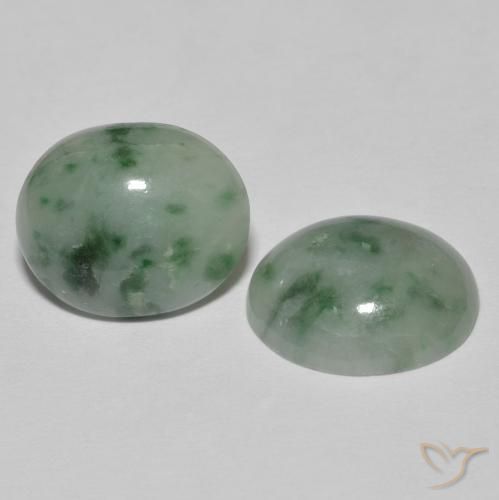 Pedras preciosas de Jadeíta Verde acinzentado natural de 7.79 ct, oval, Opaco
