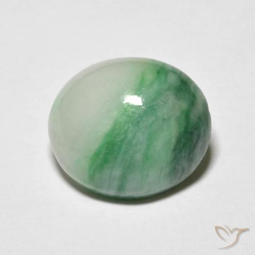 4.12ct Natural Menta verde Jadeíta, oval, Opaco