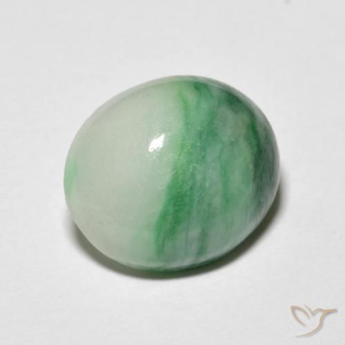 Jadeíta Menta verde Natural 4.12ct, oval, Opaco