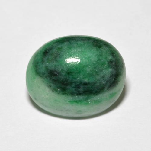 Jadeíta verde natural 4,42ct, corte oval, opaco