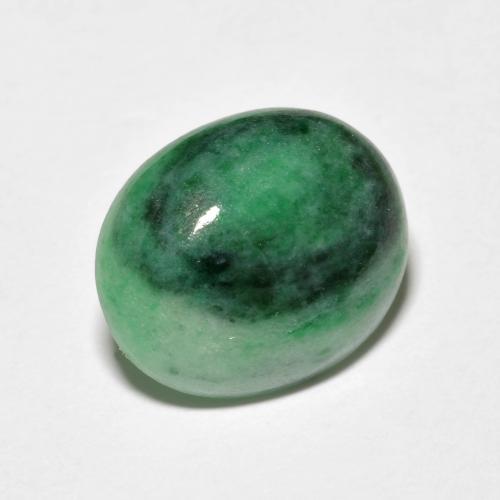 Jadeíta verde natural 4,42ct, corte oval, opaco