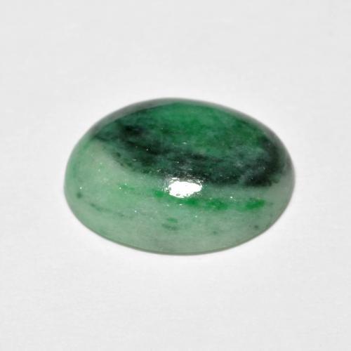 Jadeíta verde natural 4,42ct, corte oval, opaco
