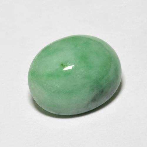 Jadeíta verde natural 4,94ct, corte oval, opaco