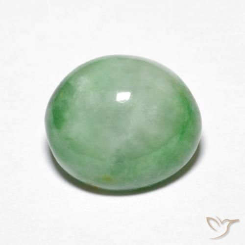 4.30ct Natural Verde branco Jadeíta, oval, Opaco