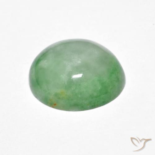 Jadeíta Verde branco Natural 4.30ct, oval, Opaco