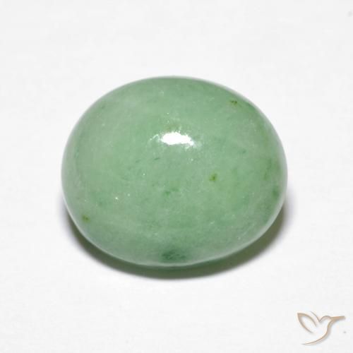 4.32ct Natural verde quente Jadeíta, oval, Opaco