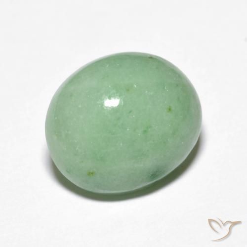 Jadeíta verde quente Natural 4.32ct, oval, Opaco