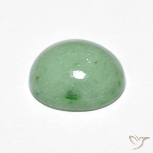 Jadeíta verde quente Natural 4.32ct, oval, Opaco
