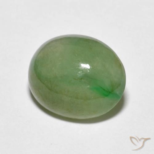Jadeíta Verde Limão Pálido Natural 4.69ct, oval, Translúcido