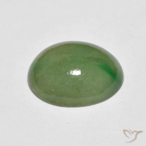 Jadeíta Verde Limão Pálido Natural 4.69ct, oval, Translúcido