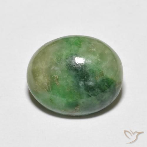 4.66ct Natural verde quente Jadeíta, oval, Opaco