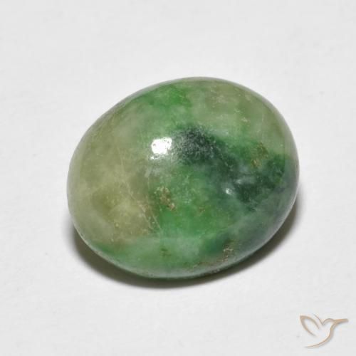 Jadeíta verde quente Natural 4.66ct, oval, Opaco