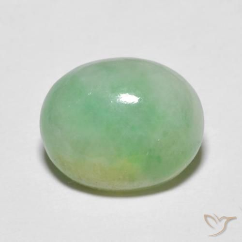 5.09ct Natural Luz verde Jadeíta, oval, Opaco