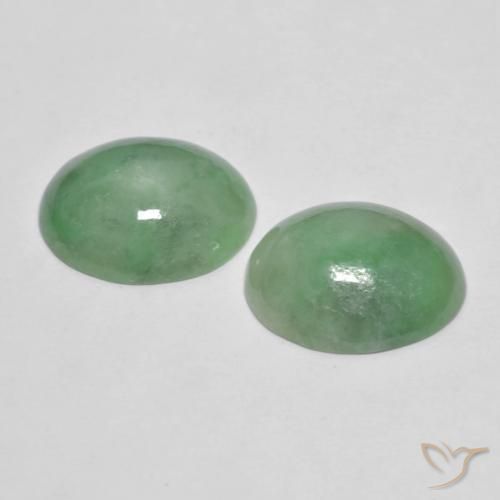 Pedras preciosas de Jadeíta Verde Sábio Claro natural de 8.16 ct, oval, Opaco