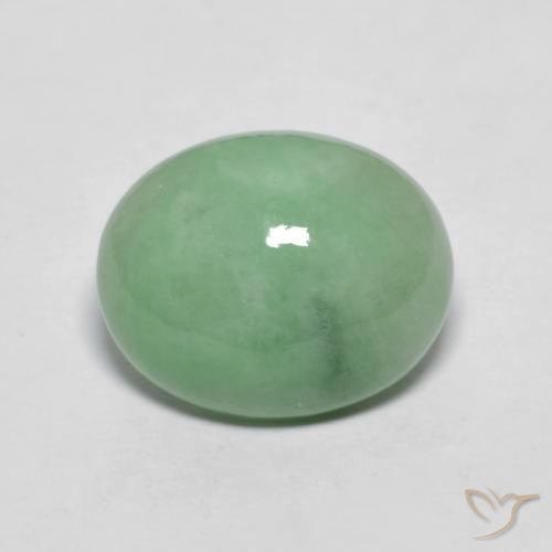 4.71ct Natural Verde Sábio Claro Jadeíta, oval, Opaco