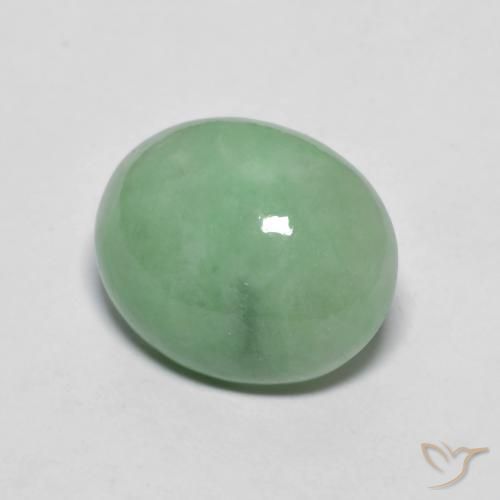 Jadeíta Verde Sábio Claro Natural 4.71ct, oval, Opaco