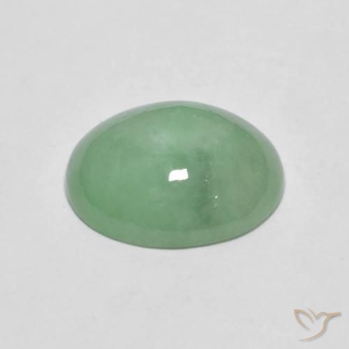 Jadeíta Verde Sábio Claro Natural 4.71ct, oval, Opaco