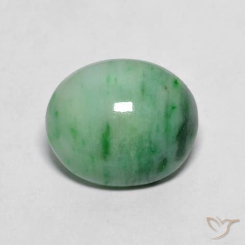 4.12ct Natural Luz verde Jadeíta, oval, Opaco