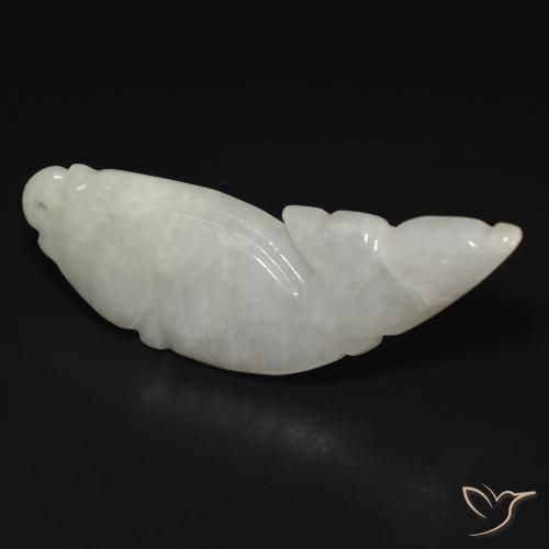 Jadeíta Verde Claro Branco Natural 28.60ct, Chique, Translúcido
