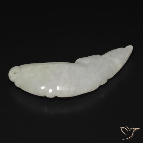 Jadeíta Verde Claro Branco Natural 28.60ct, Chique, Translúcido
