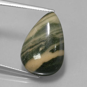 Jaspe multicolorido natural 16,74ct, formato de pêra, opaco