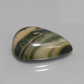 Jaspe multicolorido natural 16,74ct, formato de pêra, opaco