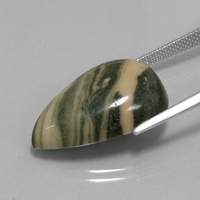 Jaspe multicolorido natural 16,74ct, formato de pêra, opaco