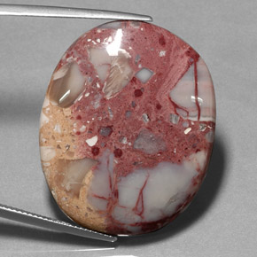 Jaspe multicolorido natural 39,41ct, corte oval, opaco