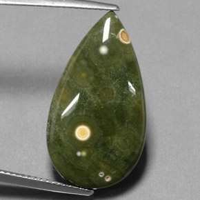 Jaspe multicolorido natural 10,73ct, formato de pêra, opaco