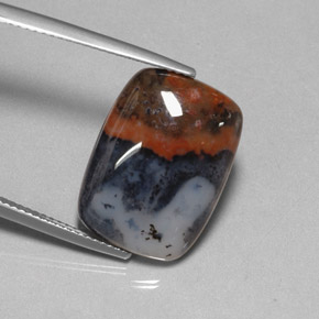 Jaspe multicolorido natural 10,67ct, almofada cortada, opaco