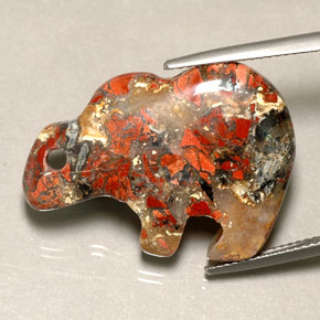 Jaspe multicolorido natural 32,92ct, forma extravagante, opaco