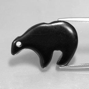Jaspe preto natural 18,32ct, forma extravagante, opaco