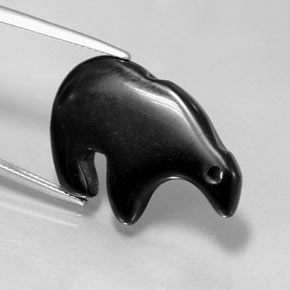 Jaspe preto natural 18,32ct, forma extravagante, opaco