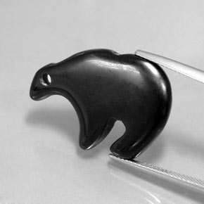Jaspe preto natural 18,32ct, forma extravagante, opaco