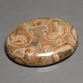 Jaspe multicolorido natural 79,88ct, corte oval, opaco