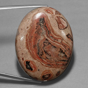Jaspe multicolorido natural 85,37ct, corte oval, opaco