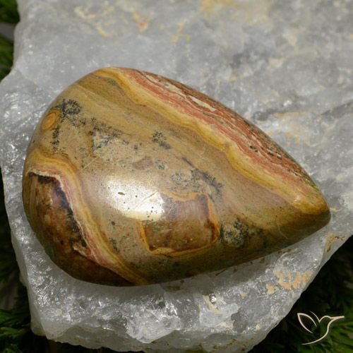 49.55ct Natural Multicolorido Jaspe, Formato de pêra, Opaco
