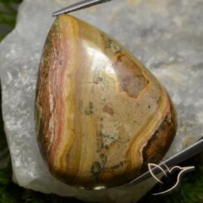 Jaspe Multicolorido Natural 49.55ct, Formato de pêra, Opaco