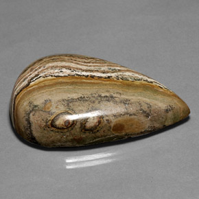 Jaspe multicolorido natural 66,36ct, formato de pêra, opaco