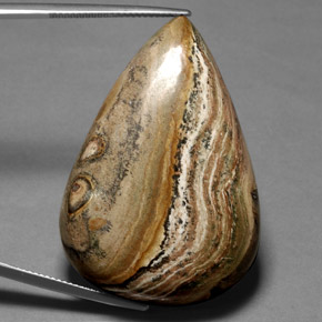 Jaspe multicolorido natural 66,36ct, formato de pêra, opaco
