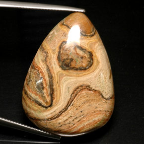 Jaspe multicolorido natural 46,12ct, formato de pêra, opaco
