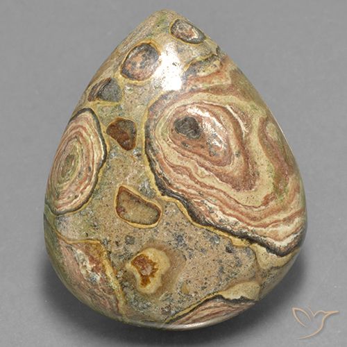 50.59ct Natural Multicolorido Jaspe, Formato de pêra, Opaco