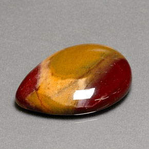 Jaspe multicolorido natural 16,52ct, formato de pêra, opaco