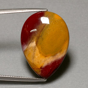 Jaspe multicolorido natural 16,52ct, formato de pêra, opaco